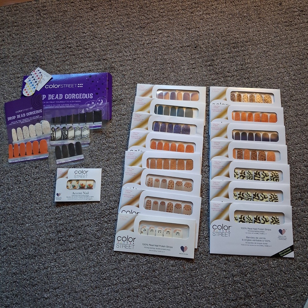 Glow in the Dark Color Street Nail Polish Strips Multi Halloween Fall Manicure